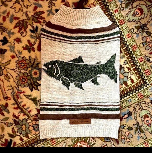 NWT Eddie Bauer FISH Pet Sweater SZ MD